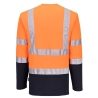 T-shirt coton manches longues bicolore haute visibilité Orange/marine – Portwest S280