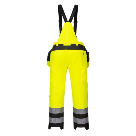 Pantalon d'hiver isolant haute visibilité classe 2 à bretelles Jaune/noir – Portwest PW351