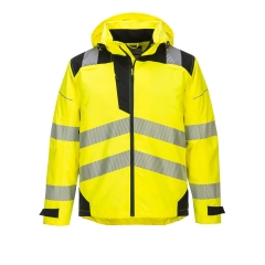 Veste de pluie imperméable respirante haute visibilité classe 3 Jaune/noir – Portwest PW360