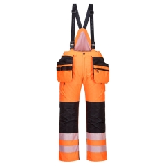 Pantalon d'hiver isolant haute visibilité classe 2 à bretelles Orange/noir – Portwest PW351