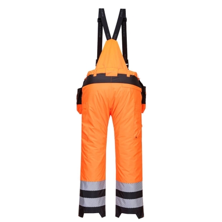 Pantalon d'hiver isolant haute visibilité classe 2 à bretelles Orange/noir – Portwest PW351