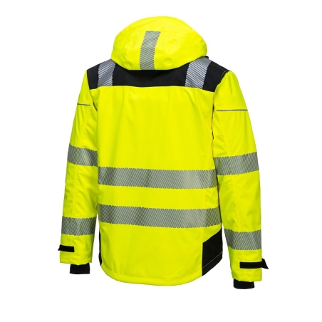 Veste de pluie imperméable respirante haute visibilité classe 3 Jaune/noir – Portwest PW360
