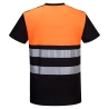 T-shirt haute visibilité classe 1 bandes segmentées Noir/orange – Portwest PW311