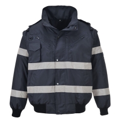 Blouson bomber 4-en-1 imperméable bandes réfléchissantes Marine – Portwest S435