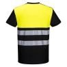 T-shirt haute visibilité classe 1 bandes segmentées Noir/jaune – Portwest PW311