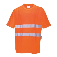 Tee-shirt haute visibilité bandes rétro-réfléchissantes coton Orange – Portwest S172