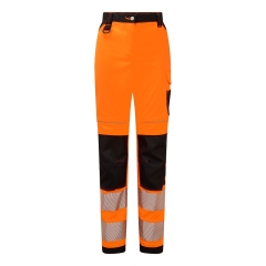 Pantalon de travail femme stretch holster haute visibilité Orange/noir – Portwest PW385