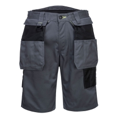 Bermuda de travail multipoches holster PW3 Gris zoom/noir – Portwest PW345