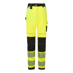 Pantalon de travail femme stretch holster haute visibilité Jaune/noir – Portwest PW385
