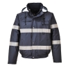 Blouson imperméable haute visibilité capuche dissimulée Marine – Portwest S434