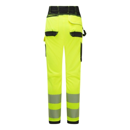 Pantalon de travail femme stretch holster haute visibilité Jaune/noir – Portwest PW385