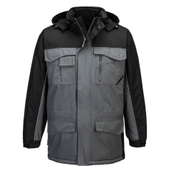 Parka de travail imperméable matelassée bicolore Noir/gris – Portwest S562