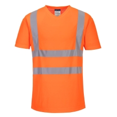 T-shirt haute visibilité col en V à empiècements aérés Orange – Portwest S179