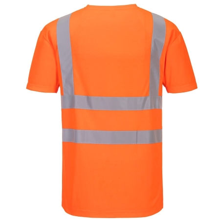 T-shirt haute visibilité col en V à empiècements aérés Orange – Portwest S179