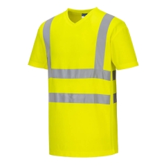 T-shirt haute visibilité col en V à empiècements aérés Jaune – Portwest S179