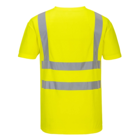 T-shirt haute visibilité col en V à empiècements aérés Jaune – Portwest S179