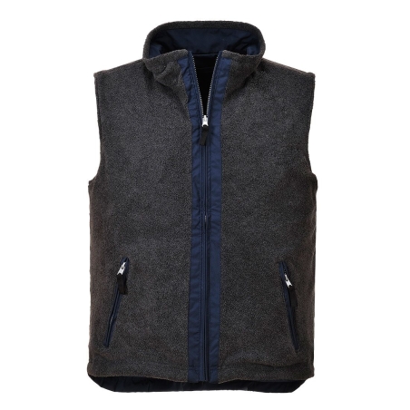 Bodywarmer réversible ripstop et polaire anti-boulochage Marine – Portwest S418NAR