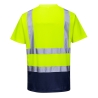 T-shirt bicolore haute visibilité bande réfléchissante Jaune/marine – Portwest S378