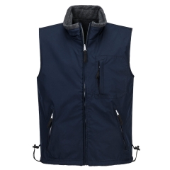 Bodywarmer réversible ripstop et polaire anti-boulochage Marine – Portwest S418NVR