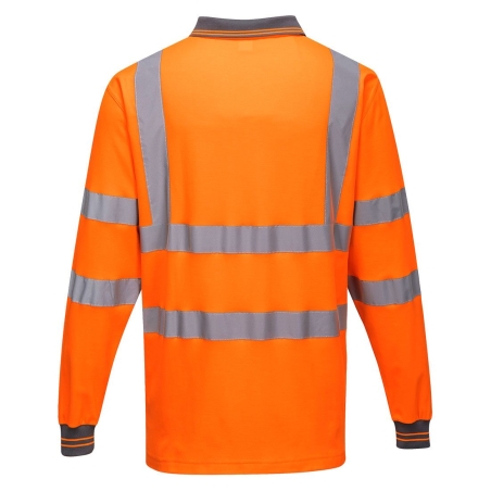 Polo manches longues haute visibilité coton majoritaire Orange – Portwest S271