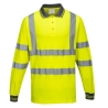 Polo manches longues haute visibilité coton majoritaire Jaune – Portwest S271