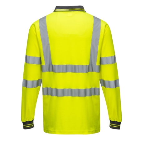 Polo manches longues haute visibilité coton majoritaire Jaune – Portwest S271