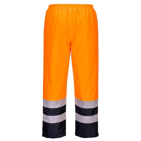Pantalon d'hiver haute visibilité classe 2 coupe-vent imperméable Orange/marine – Portwest S598