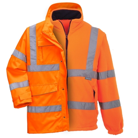 Parka haute visibilité imperméable classe 3 multipoches Orange – Portwest S590
