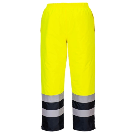 Pantalon d'hiver haute visibilité classe 2 coupe-vent imperméable Jaune/marine – Portwest S598