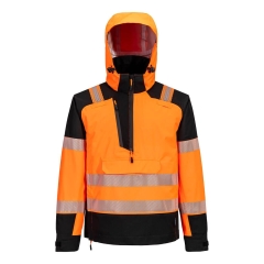 Veste de pluie haute visibilité PW3 à enfiler 3 couches Orange/noir – Portwest T161