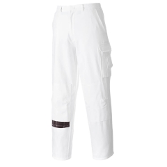 Pantalon peintre coton multipoches ceinture semi-élastiquée Blanc – Portwest S817