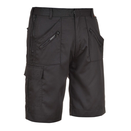 Bermuda de travail multipoches ceinture élastiquée Noir – Portwest S889