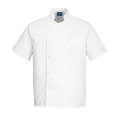 Veste de cuisine col mandarin légère et résistante Blanc – Portwest C733