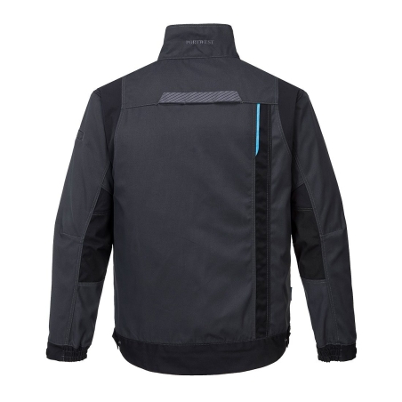 Veste de travail toile poly-coton extensible multipoches Gris métal – Portwest T703