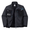 Veste de travail toile poly-coton extensible multipoches Gris métal – Portwest T703