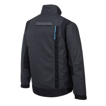Veste de travail toile poly-coton extensible multipoches Gris métal – Portwest T703