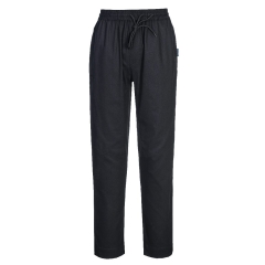 Pantalon de cuisine coton maille aérée extensible multipoches Noir – Portwest C076