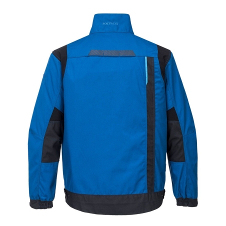 Veste de travail toile poly-coton extensible multipoches Bleu persan – Portwest T703