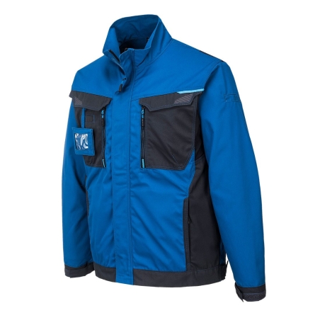 Veste de travail toile poly-coton extensible multipoches Bleu persan – Portwest T703