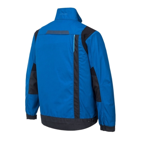 Veste de travail toile poly-coton extensible multipoches Bleu persan – Portwest T703