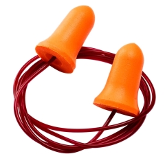 Bouchons d'oreille jetables en mousse PU avec cordon Bell Confort Orange – Portwest EP09, boîte de 200 paires