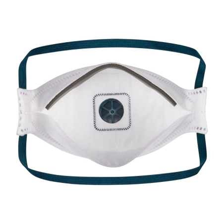 Masque respiratoire FFP2 pliable avec valve Dolomite Blanc – Portwest P261, boîte de 10 masques