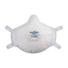 Masque FFP3 réutilisable avec valve expiration Blanc – Portwest P307, paquet de 5 masques