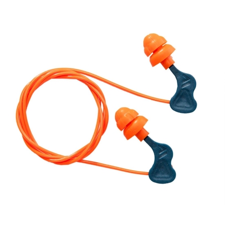 Bouchons d'oreille réutilisables Easy Fit en TPR avec cordon Orange – Portwest EP23, boîte de 50 paires