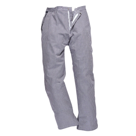 Pantalon de cuisine 100% coton léger Barnet Bleu check – Portwest C075