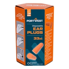 Bouchons d'oreille jetables en mousse polyuréthane 30 paires Orange – Portwest EP13