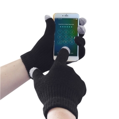 Gant tricot acrylique compatible écran tactile Noir – Portwest GL16