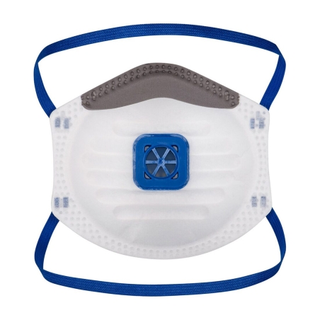 Masque respiratoire FFP2 avec valve d'expiration Blanc – Portwest P201, boîte de 10 masques