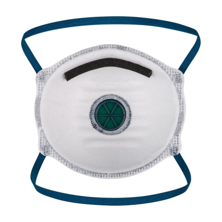 Masque FFP2 à valve charbon actif test Dolomite Blanc – Portwest P223, boîte de 10 masques