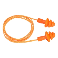 Bouchon d'oreille réutilisable en TPR avec cordon Orange – Portwest EP04, boîte de 50 paires